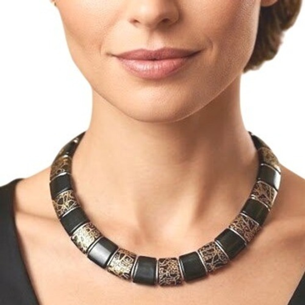 Vintage West Germany Statement Choker Necklace Geometricโ Splatter Design